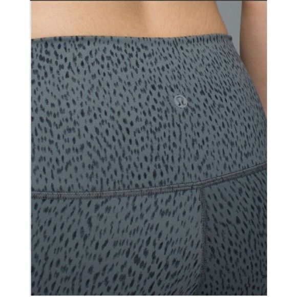 Lululemon Wunder Under Crop II Full-On Luon (Roll Down) Dottie Dash Slate Black - Picture 7 of 15
